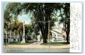 1907 Springfield MA Court Square Postcard Massachusettes