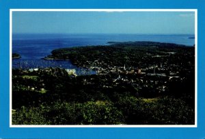 Maine Camden Town and Harbor View With Penobscot Bay In Background