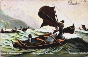 Norway Norvegian Fisherboat Vintage Postcard C208