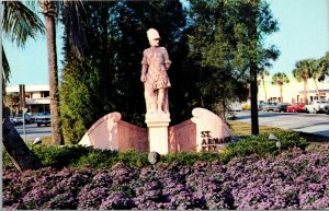 Vtg St Armand's Key Statue Sarasota Florida FL Unused Postcard