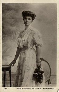 denmark, Queen Alexandrine (1910s) Rotary RPPC Postcard