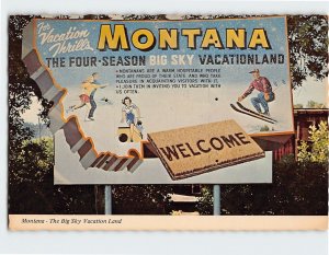 Postcard State Sign, The Big Sky Vacation Land, Montana