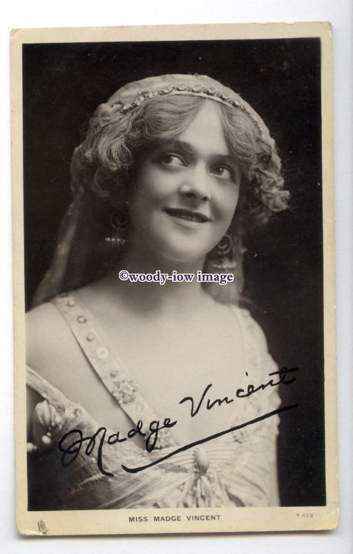 b5964 - Stage Actress - Madge Vincent, Celeb.of Stage, No.T.673  Tuck's postcard