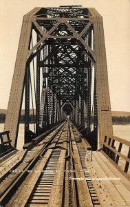 Pierre SD Railroad Iron Big Bridge Real Photo Postcard