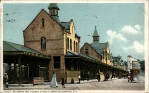 Saratoga Springs NewYork NY D&H Railroad Station Detroit Pub c1910 Postcard
