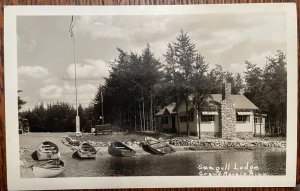 Vintage Postcard 1930's S/2 Seagull Lodge, Grand Marais, Minnesota *REAL PHOTO*