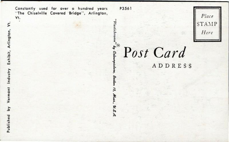 The Covered Chiselville Bridge Vermont