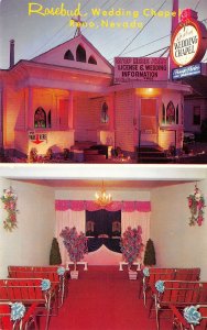 Reno Nevada Rosebud Wedding Chapel, Multi-View Chrome Vintage Postcard U13194