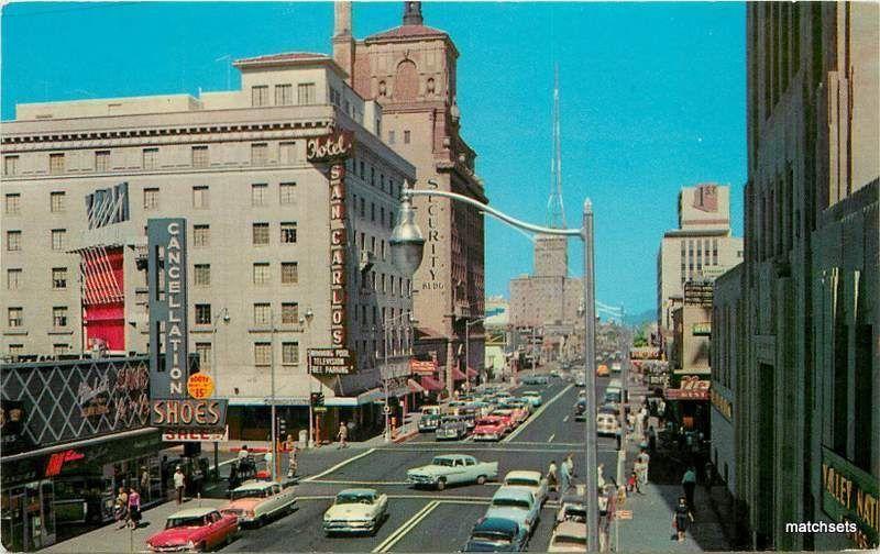 1950's Automobiles Central Avenue PHOENIX ARIZONA PETLEY postcard 1200