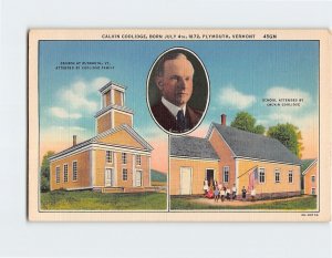 Postcard Calvin Coolidge Plymouth Vermont USA