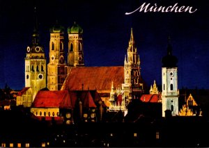 Germany Muenchen At Night