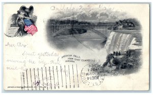 1901 American Form Goat Island Bridge Niagara Falls New York NY Private Postcard
