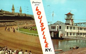 Vintage Postcard 1959 Coast Guard Sta. & Churchill Downs Louisville Kentucky KY