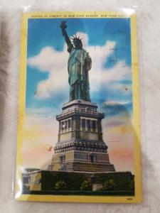 Antique/Vintage Postcard, Statue of Liberty in New York Harbor  WWII & 1950