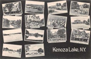 Kenoza Lake New York Multiview Buildings Drug Store Bowling Alley PC AA62839