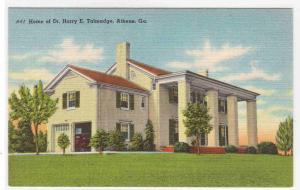 Dr Harry Talmadge Home Athens Georgia linen postcard