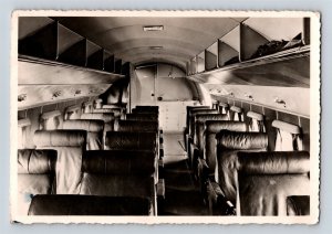 Aviation Postcard Sobelair Airlines Issue Douglas DC 3 Cabin Interior RPPC B9