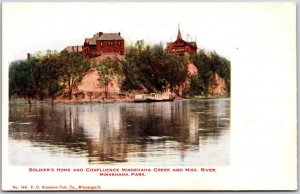 Soldier's Home and Confluence Minnehaha Creek & Miss. River Minnesota Postcard