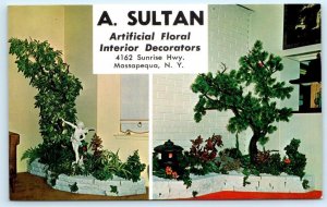 MASSEPEQUA, Long Island NY~ Advertising A. SULTAN ARTIFICIAL FLOWERS Postcard