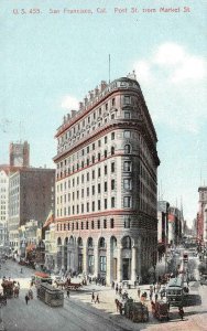 SAN FRANCISCO, CA Post St. from Market Street Scene c1910s Vintage Postcard