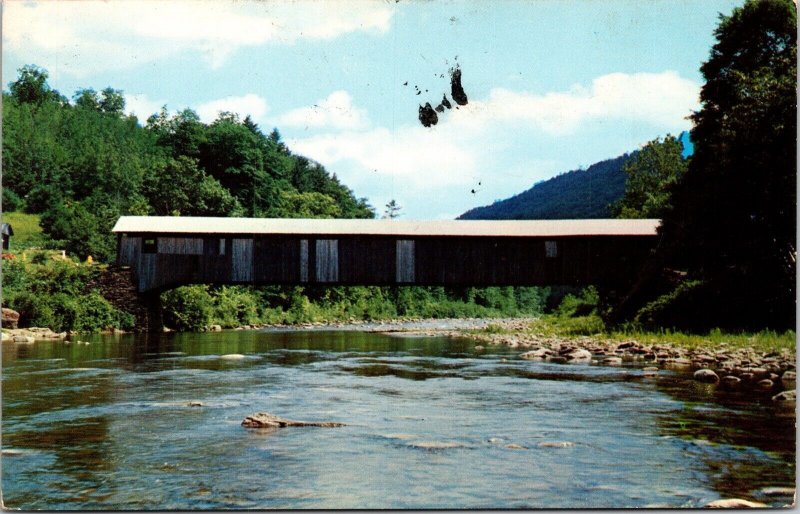 Old Covered Bridge Loyalsock Creek Forksville Pennsylvania PA Linen Postcard PM 
