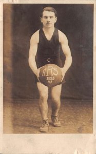 1928 ARS Basketball Player Sports Real Photo Vintage Postcard AA72668