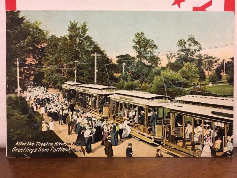 After The Theatre, Riverton Park, Portland, Maine Street Cars. 1905 PM.  A22