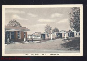 HODGENVILLE KENTUCKY KIRK'S TOURIST CAMP MOTEL KY LINEN ADVERTISING POSTCARD