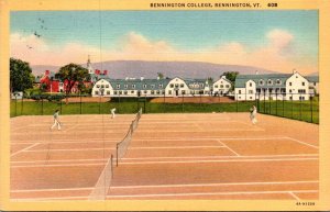 Vermont Bennington View Of Tennis Courts and Bennngton College 1940 Curteich