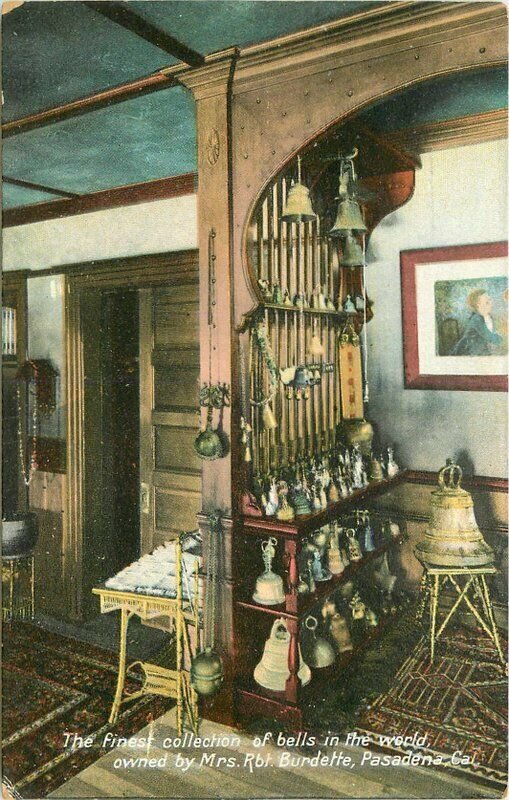 Bells Burdette Interior Pasadena California  C-1910 Postcard  Rieder 20-2835