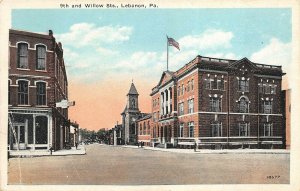 Lebanon Pennsylvania 1920-30s Postcard 9th & Willow Streets Chevrolet Dealer