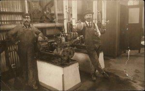 Labor Occupation Men in Factory GEORGETOWN WA Photog Real Photo Postcard