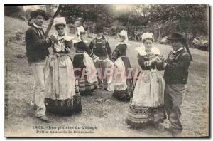 Old Postcard Folklore village Small pleasures hop on Sunday
