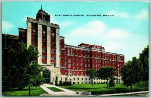 St Mary Hospital Rochester Minnesota MN UNP Linen Postcard G1