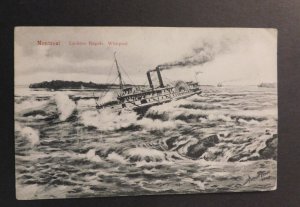 1909 Ship Postcard Cover From Montreal Quebec to East Cleveland OH Lachine Rapid