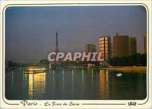 Modern Postcard Paris Front de Seine The Eiffel Tower