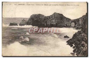 Old Postcard Morgat Dina Castel Chateau of giants by coruption Chateau de Dinant