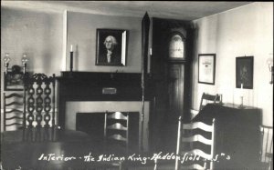 Haddonfield New Jersey NJ The Indian King Interior Real Photo Vintage Postcard