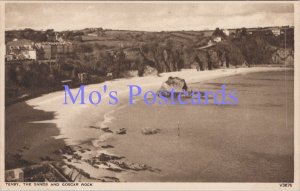 Wales Postcard - Tenby, The Sands and Goscar Rock, Pembrokeshire  RS37777