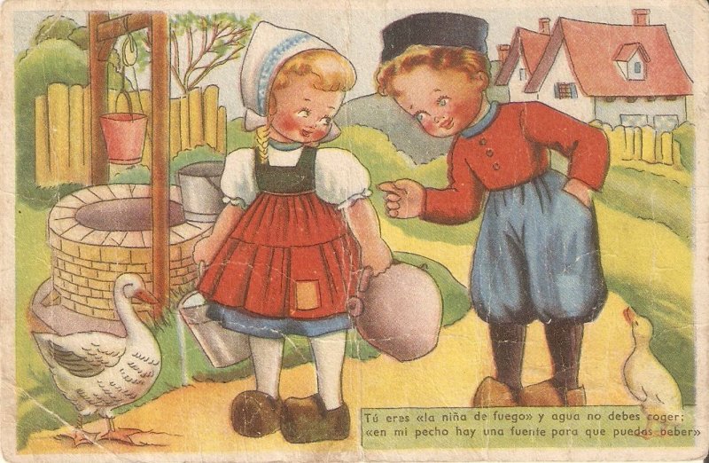 Children. Scenes with children Lot of 4 old vintage French postcards 1900-1920