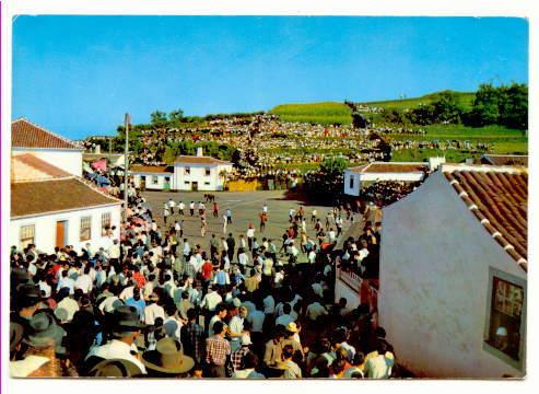 Huge Crowd, Roped Bullfighting at Sao Sebastiao, Ilha Terceira, Portugal