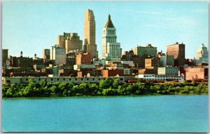 Cincinnati Ohio OH, Skyline, Waterfront, Riverside, Buildings, Vintage Postcard