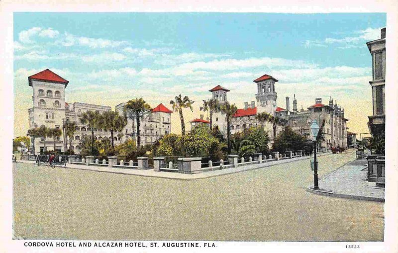 Cordova Hotel Alcazar hotel St Augustine Florida 1920s postcard