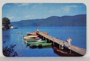Silver Bay NY on Lake George The Boat Dock Postcard R20