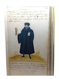 Student In A Humanities Gown 1603 Vtg Art Postcard Jonas Rhotovius Wittenberg