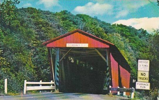 Ohio Cleveland Everett Road Covered Bridge Boston Township 1974