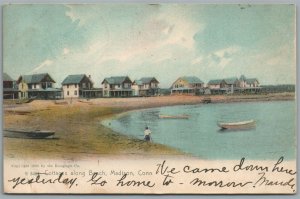 MADISON CT COTTAGES ALONG THE BEACH ANTIQUE POSTCARD