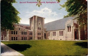 Second Presbyterian Church Springfield IL Postcard PC15