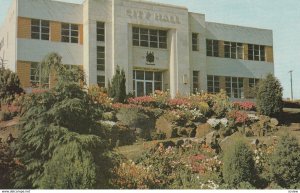 NANAIMO, British Columbia, Canada, 1950-60s; City Hall and it's charming rock...