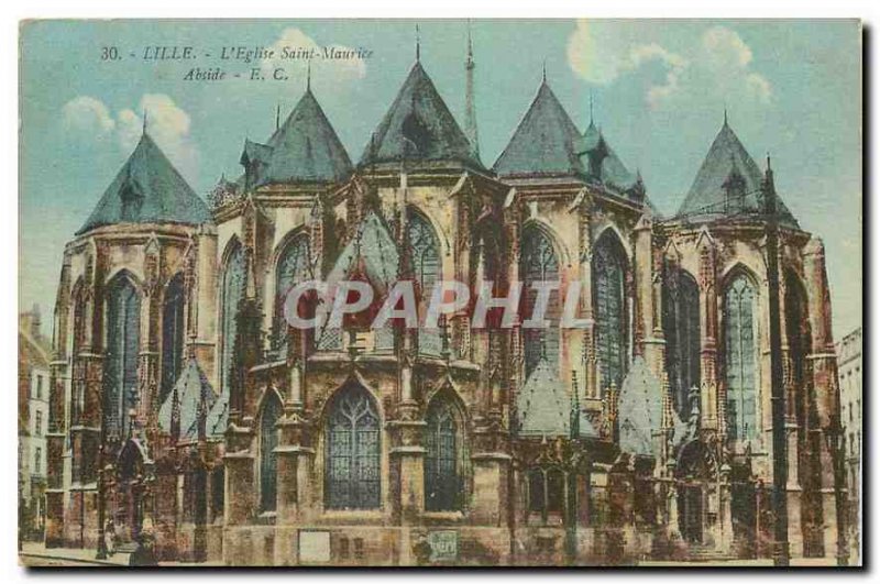 Old Postcard Lille Saint Maurice the church apse